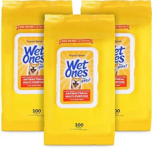 lot 22741 image: Wet Ones Multi-Purpose Pet Wipes - Antibacterial with Aloe Vera (300 Count)