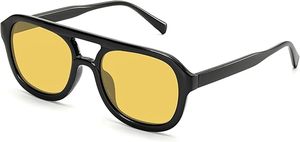 lot 22745 image: Retro Aviator Sunglasses - Trendy 70s Vintage Square Pilot Shades