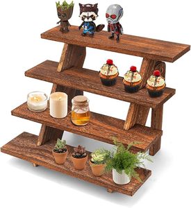lot 22748 image: Rustic Wooden Display Stand - Tool-Free Tiered Risers for Craft & Vendor Displays