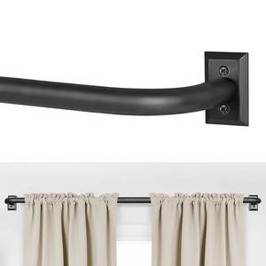 lot 9392 image: Wrap-Around Room Darkening Curtain Rod - Heavy Duty Black
