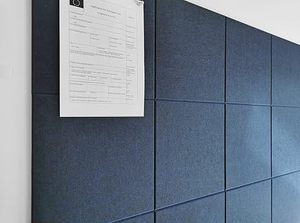 lot 9399 image: Large Blue Felt Bulletin Board Set (47x35)  12-Pack Decorative Wall Tiles