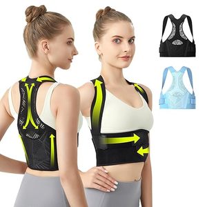 lot 9401 image: Invisible Back Posture Corrector for Women  Breathable Lightweight Brace (Black, Medium)