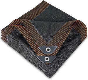 lot 9412 image: Winemana 50% Black Sunblock Shade Cloth  10 x 12 Durable Mesh Tarp with Grommets