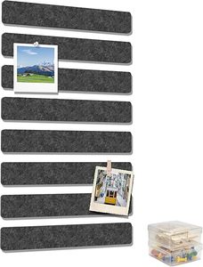 lot 9416 image: 13 Dark Gray Felt Bulletin Board Strips  Two 5-Pack Decorative Pin Board Bars
