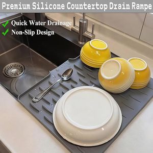 lot 9421 image: Silicone Dish Drying Mat  15.7 x 12.6 Multi-Purpose Heat-Resistant Kitchen Pad