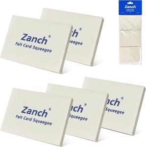 lot 9424 image: 5-Pack Soft Wool Felt Squeegees  Professional Vinyl Wrap & Window Tint Tool Kit