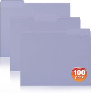 lot 9425 image: 100-Pack Colored Letter Size File Folders  13 Cut Tab for Easy Labeling (8.5 x 11)
