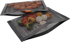 lot 9426 image: 2-Pack Non-Stick Mesh Grill Bags  Reusable PTFE Barbecue Pockets for Toaster Ovens & Grills