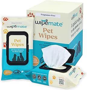 lot 9431 image: Wipemate Pet Grooming Wipes (400 Count)  Gentle, No-Rinse Cleansing