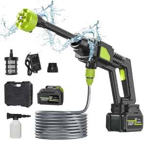 lot 3876 image: FIXNOW Portable Power Washer with 3.0Ah 12000mAh Battery 6-in-1 Nozzle - Handheld Car Washer Gun - Power Cleaner for CarGardenHomeFloor