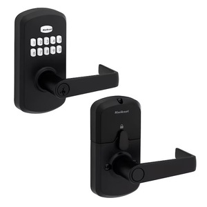 lot 3880 image: Kwikset Smartcode 955 Light Commercial Keyless Entry Matte Black Keypad Electronic Handle Lock ft. SmartKey Security