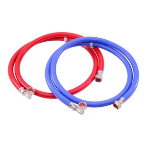 lot 3884 image: EASTMAN 2 -Pack 6-ft 34 -in Hose thread Inlet x 34 -in Hose thread Outlet Braided stainless steel Washing machine connector