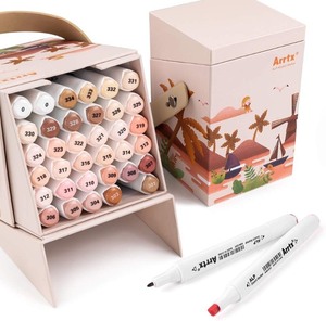 lot 3894 image: Retail $29.99 Arrtx Skin Tone Markers, ALP 36 Dual Tip Alcohol Based Art Pen Skin Markers for Illustration Sketching Drawing Coloring