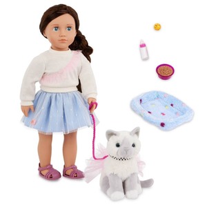 lot 2553 image: Our Generation Mindy & Pepper 18 Doll & Pet Kitten Set