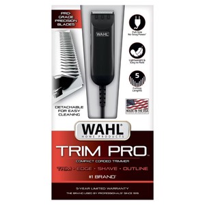 Wahl Trim Pro Corded Trimmer: For Face, Rotary Electric Shaver, All Hair Types