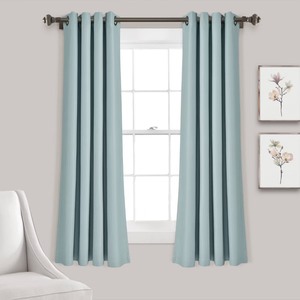 lot 2568 image: Set of 2 (52x108) Insulated Grommet Top Blackout Curtain Panels Blue - Lush Dcor Modern Room Darkening Curtains