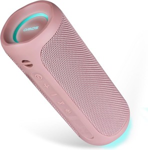 lot 3921 image: Outdoor Wireless Portable Bluetooth Speaker, IPX7 Waterproof Speaker, 25W Loud Sound, Bassboom Technology, TWS Pairing, 16H Playtime with Lights - Pink