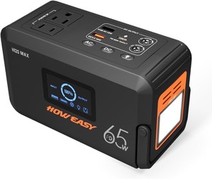 lot 3926 image: Portable Power Station,135W(270W Peak) Solar Generator,Power Bank with AC Outlet and 65W PD Output,98Wh Lithium Battery Backup with LED Light for Camping, Home Backup Outdoor Emergency