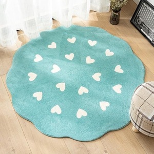 lot 3931 image: Flower Shaped Rug,Washable Round Rug Soft Floral Area Rugs for Living Room Girls Bedroom Rug Cute Circle Rug Nonslip Indoor Rug for Kitchen Nursery Playroom Rug,Round 39.4-Green
