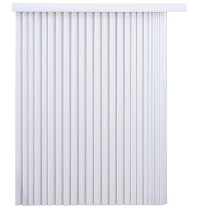 lot 3932 image: Project Source Light filtering vertical 3.5-in Slat Width 78-in x 84-in Cordless White Vinyl Light filtering Vertical blinds