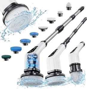 lot 3934 image: Electric Spin Scrubber, Cordless Cleaning Brush with 8 Replaceable Brush Heads, Tub and Floor Tile 360 Power Scrubber Dual Speed with Adjustable & Detachable Handle for Bathroom Kitchen Car