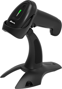 lot 3085 image: Alacrity 2D 1D Wireless Barcode Scanner with Stand, 3-in-1 Connectivity Bluetooth 2.4G Wireless USB Wired, Barcode Reader with Hands-Free Mode and Vibration Alert, Black