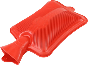 lot 3093 image: Classic Red Rubber Hot Water Bottle, Hot Compress, Cramps, Arthritis, Back Pain, Sore Muscles, and More.