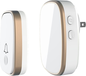lot 3097 image: Wireless Doorbell Kit, 1,000ft Range with 5 Volume Levels, Mute Mode, and LED Alerts