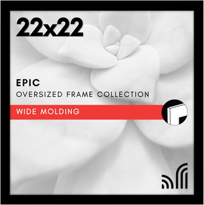 lot 3108 image: Americanflat 22x22 Picture Frame with Polished Plexiglass - Epic Collection - Square Picture Frame with Engineered Wood - Wide Photo Frames for Wall display - Black