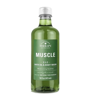 lot 3109 image: Village Naturals Therapy Muscle Foaming Bath Oil and Body Wash, Green - 16 oz.