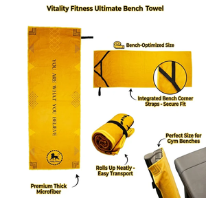 lot 3110 image: Vitality Fitness The Ultimate Workout Towel, Ultra-Thick Microfiber, Bench Grip Design with Quick-Dry Performance (55 Long x 20 Wide)