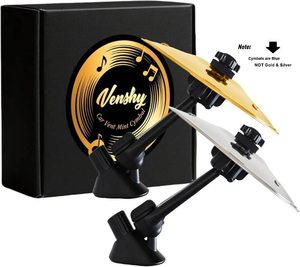 lot 3117 image: 2-Pack Mini Car Cymbals - Fun Vent Mount Drumming Accessory for Music Lovers (2 Pcs Blue Cymbal & Vent Mounting Accessories)