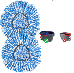 lot 3119 image: (2) Microfiber Mop Replacement Heads for OCedar RinseClean 2 Tank System