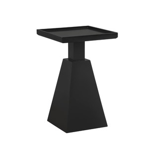 lot 2601 image:  Retail $89.99 Powell 22.5 Caprina Contemporary Geometric Side Accent Table Black Modern Bohemian, Square Painted Wood, 14x14 Surface