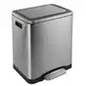 lot 2612 image: Elmo Rectangular 8 Gal. Double Bucket Trash Can with Soft-Close Lid