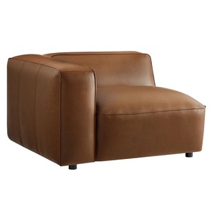 lot 2623 image: Auren Upholstered Vegan Leather Modular Left Armchair in Coffee