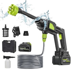 lot 2637 image: FIXNOW Portable Power Washer with 3.0Ah 12000mAh Battery 6-in-1 Nozzle - Handheld Car Washer Gun - Power Cleaner for CarGardenHomeFloor