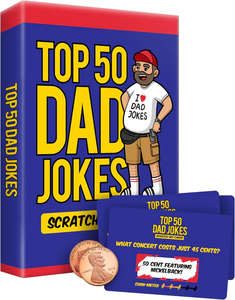 lot 11080 image: 50 Scratch-Off Dad Jokes Cards  Funny Gift for Dad, Husband & Grandpa  Gift-Ready Joke Deck for Fathers Day & Birthdays