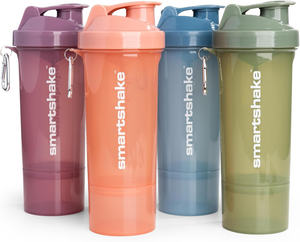 lot 11094 image: 4 Pack SmartShake Slim Silent Protein Shaker Bottles