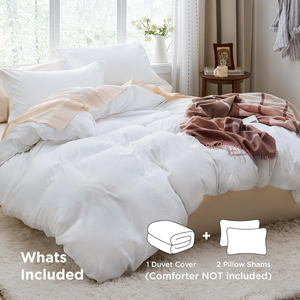 lot 11099 image: Oversized King Duvet Cover Set  Soft Microfiber, Zipper Closure (3-Piece)