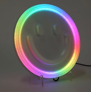 lot 11102 image: 3D Moon Smile Night Light  App & Voice Control, Music Sync LED Lamp