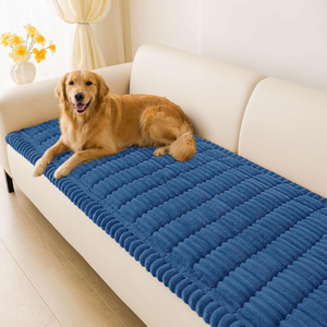 lot 11109 image: Plush Non-Slip Couch Cover for Pets  Washable Sofa Protector (27.6 x 47, Navy)