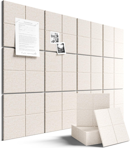 lot 11111 image: FLUXYNARA 48 x 36 Felt Bulletin Board Set  12 Modular Tiles w Adhesive Tabs