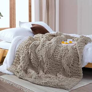 Chunky Knit Throw Blanket – Soft Chenille, 40x50, Thick & Cozy