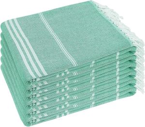 lot 9444 image: Oversized Turkish Beach Towels (6-Pack)  Teal