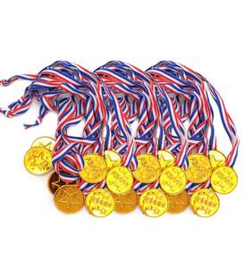 lot 9472 image: 40-Piece Gold Winner Award Medals  Bulk Party Set