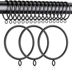 lot 9477 image: 40-Piece Metal Curtain Rings with Eyelets  1.5 Interior Diameter