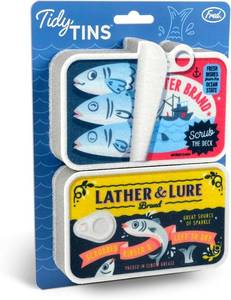 lot 9502 image: Genuine Fred Tidy TINS Sardine Sponges  Set of 2
