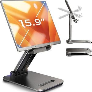 lot 9505 image: LISEN Universal Tablet Stand  Adjustable Desk Holder for iPad & Monitors
