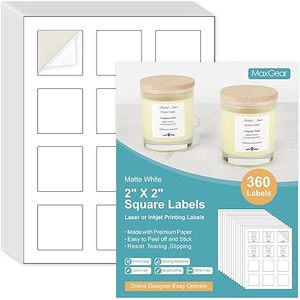 lot 9511 image: MaxGear 2 x 2 Square Printable Labels  Matte White (360 Pcs)